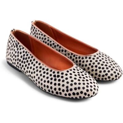 GIOSEPPO UVINZA Bailarinas de Piel Tipo Pelo con Estampado de Dálmata, Punta Redonda, Correa de Tobillo, Suela de Caucho Flexible, Planta Acolchada, Corte de Piel, Estampado de Dálmata, Talla 41 GIOSEPPO UVINZA Bailarinas de Piel Tipo Pelo con Estampado de Dálmata, Punta Redonda, Correa de Tobillo, Suela de Caucho Flexible, Planta Acolchada, Corte de Piel, Estampado de Dálmata, Talla 41
