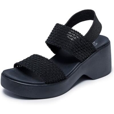 Skechers Sandalias de Tacón Mujer Cali Day Negro-Negro Skechers Sandalias de Tacón Mujer Cali Day Negro-Negro