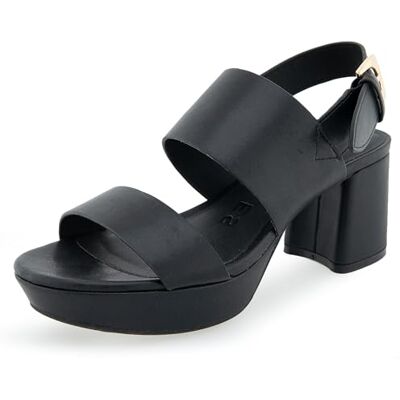 Aerosoles , Sandalia con talón Mujer, Negro PU, 38.5 EU Aerosoles , Sandalia con talón Mujer, Negro PU, 38.5 EU