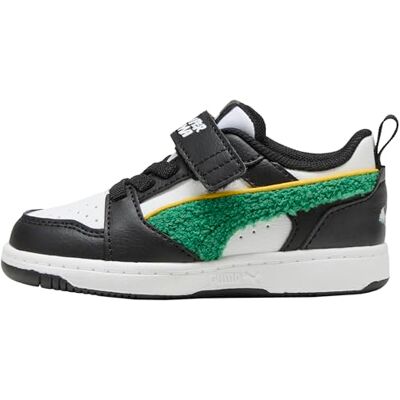 PUMA Rebound V6 LO Super AC+ INF, Sneaker Unisex bebé, White-Archive Green Black, 20.5 EU PUMA Rebound V6 LO Super AC+ INF, Sneaker Unisex bebé, White-Archive Green Black, 20.5 EU