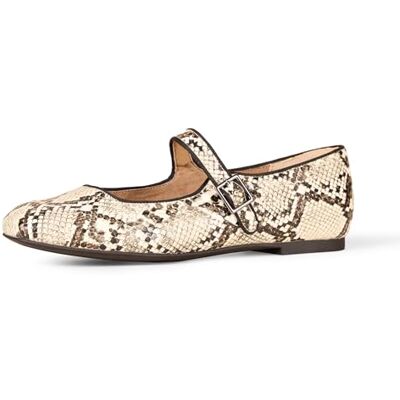 Amazon Essentials Bailarinas Tipo Mary Jane Mujer, Serpiente Cuero de Imitación, 37.5 EU Amazon Essentials Bailarinas Tipo Mary Jane Mujer, Serpiente Cuero de Imitación, 37.5 EU