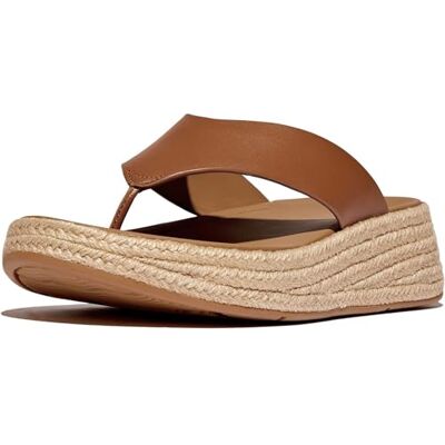 Fitflop Sandalias alpargatas de piel para mujer F-mode, Bronceado profundo, 43 EU Fitflop Sandalias alpargatas de piel para mujer F-mode, Bronceado profundo, 43 EU