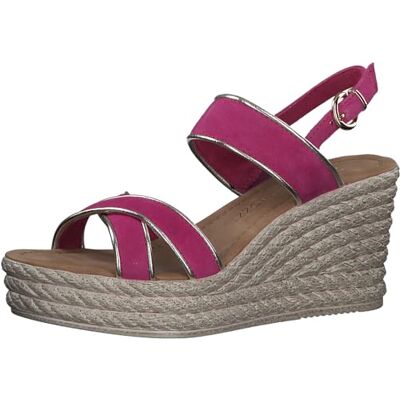 MARCO TOZZI Sandalias de cuña para Mujer, Piel, Plantilla Suave Feel Me, , Pink Comb, 38 EU MARCO TOZZI Sandalias de cuña para Mujer, Piel, Plantilla Suave Feel Me, , Pink Comb, 38 EU