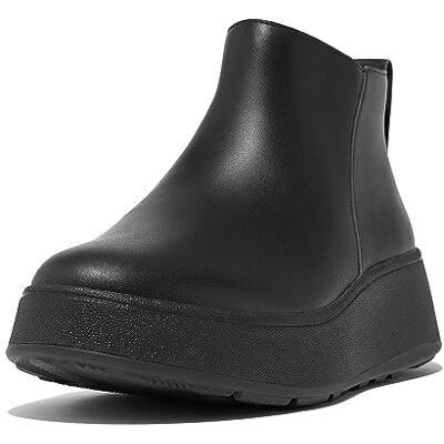 Fitflop Botines de piel F-mode para mujer, Todo negro., 38 EU Fitflop Botines de piel F-mode para mujer, Todo negro., 38 EU