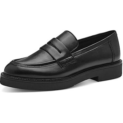 MARCO TOZZI Mocasines para Mujer sin tacón en Piel sintética Clásico, Negro, 39 EU MARCO TOZZI Mocasines para Mujer sin tacón en Piel sintética Clásico, Negro, 39 EU
