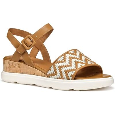 Geox D PISA B, Sandalia de cuña Mujer, Camel/Papyrus, Geox D PISA B, Sandalia de cuña Mujer, Camel/Papyrus,