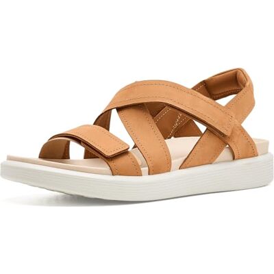 ECCO Sandalias suaves con correa cruzada para mujer, león, 5.5 UK ECCO Sandalias suaves con correa cruzada para mujer, león, 5.5 UK