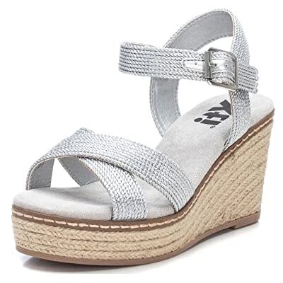 XTI Sandalias con cuña 0 pleteado Altura cuña 7cm - XTI Sandalias con cuña 0 pleteado Altura cuña 7cm -