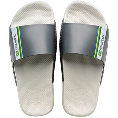 Havaianas Slide Brasil, Slide Unisex Adulto, White, 37/38 Havaianas Slide Brasil, Slide Unisex Adulto, White, 37/38