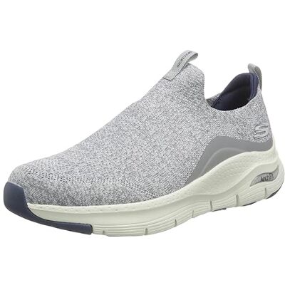 Skechers Arch Fit Ascension, Zapatos sin Cordones Hombre, Grey Knit/Synthetic/Trim, 44 EU Skechers Arch Fit Ascension, Zapatos sin Cordones Hombre, Grey Knit/Synthetic/Trim, 44 EU