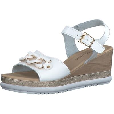 MARCO TOZZI Sandalia de tacón para Mujer, Piel, , talón, Color Blanco, 39 EU MARCO TOZZI Sandalia de tacón para Mujer, Piel, , talón, Color Blanco, 39 EU