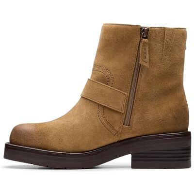 Clarks Premium Botas de moda con hebilla Rebelle para mujer, ante de nogal, talla 37, Gamuza de nogal, 40 EU Clarks Premium Botas de moda con hebilla Rebelle para mujer, ante de nogal, talla 37, Gamuza de nogal, 40 EU