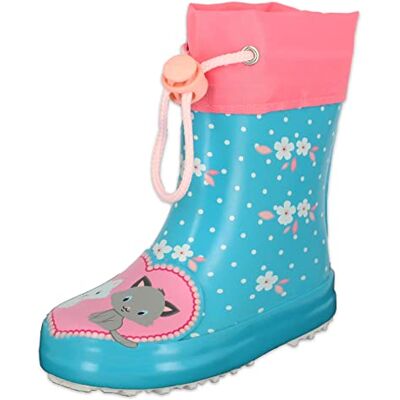 Beck Chicas gatitos- botas de goma, turquesa, 18 EU Beck Chicas gatitos- botas de goma, turquesa, 18 EU