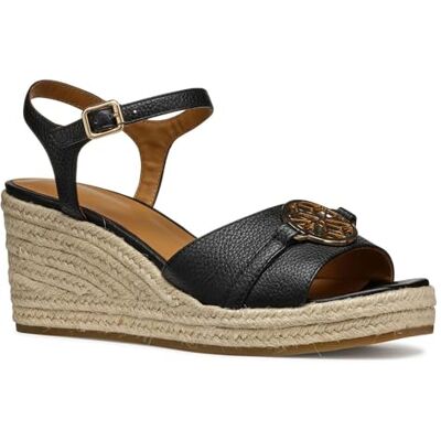 Geox D PANAREA B, Sandalia de cuña Mujer, Black, Geox D PANAREA B, Sandalia de cuña Mujer, Black,