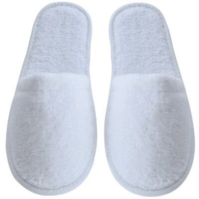 Arus Cotton Bath Slippers Pantuflas de SPA de Tela de Rizo Turco para Mujer, Talla única, Color Blanco con Suela Negra, Algodón Arus Cotton Bath Slippers Pantuflas de SPA de Tela de Rizo Turco para Mujer, Talla única, Color Blanco con Suela Negra, Algodón