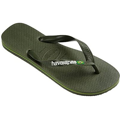 Havaianas Brasil Logo FlipFlop Unisex adulto Green/Green 33 EU Havaianas Brasil Logo FlipFlop Unisex adulto Green/Green 33 EU