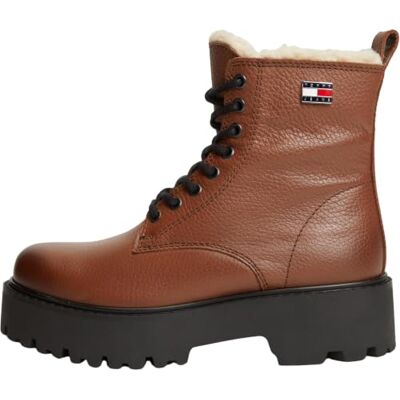 Tommy Jeans Tjw Botas de plataforma para mujer, Wl EN0EN03159, botas medias, color marrón (Sunset Rust), talla 7.5 Tommy Jeans Tjw Botas de plataforma para mujer, Wl EN0EN03159, botas medias, color marrón (Sunset Rust), talla 7.5