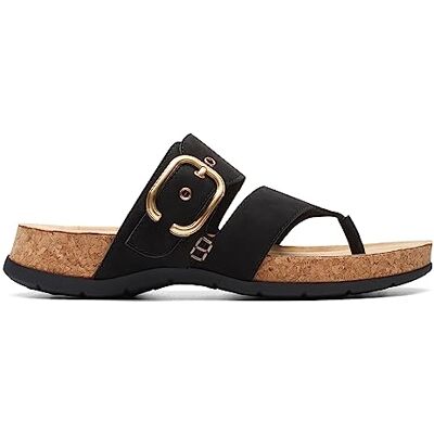Clarks Reileigh Park, Chanclas Mujer, Negro, Nobuck, 40 EU Clarks Reileigh Park, Chanclas Mujer, Negro, Nobuck, 40 EU