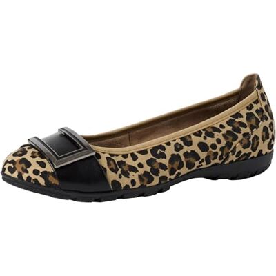 MARCO TOZZI Damen Bailarinas para Mujer, Color Negro/Leo, Talla 38 EU MARCO TOZZI Damen Bailarinas para Mujer, Color Negro/Leo, Talla 38 EU