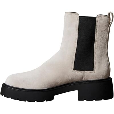 Calvin Botines Chelsea Mujer Chunky de piel, Rojo (Fudge), 37 Calvin Botines Chelsea Mujer Chunky de piel, Rojo (Fudge), 37
