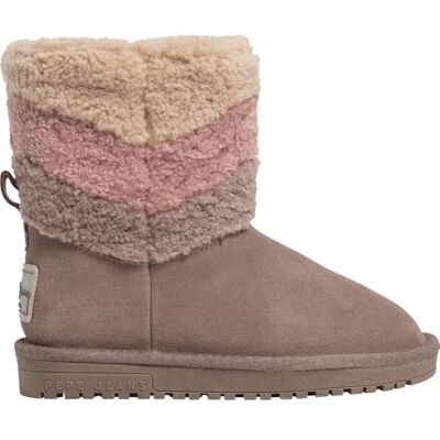 Pepe Jeans Botines de Piel Diss Fur marrón Pepe Jeans Botines de Piel Diss Fur marrón