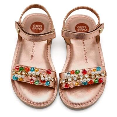 GIOSEPPO Sandalia plana niña FLAMBEAU Zapato piel Cierre ajustable niña Oro Rosado Talla 30 GIOSEPPO Sandalia plana niña FLAMBEAU Zapato piel Cierre ajustable niña Oro Rosado Talla 30
