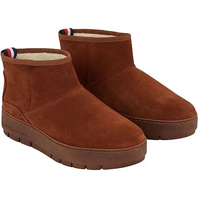 Tommy Hilfiger Botas de nieve Cool Suede para mujer, Marrón Coñac natural, 39 EU Tommy Hilfiger Botas de nieve Cool Suede para mujer, Marrón Coñac natural, 39 EU