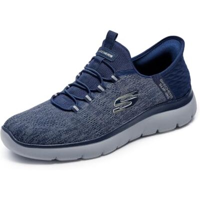 Skechers Hombre Summits Key Pace Slip-In Entrenador Manos libres, espuma viscoelástica refrigerada por aire, lavable a máquina, vegano, casual Skechers Hombre Summits Key Pace Slip-In Entrenador Manos libres, espuma viscoelástica refrigerada por aire, lavable a máquina, vegano, casual