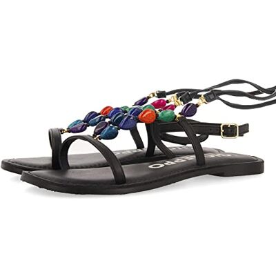 GIOSEPPO Sandalias de Piel con Detalle de Cuentas Multicolor para Mujer echallon GIOSEPPO Sandalias de Piel con Detalle de Cuentas Multicolor para Mujer echallon