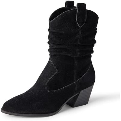 Amazon Essentials Botas Vaqueras de Media Caña Mujer, Negro, 39.5 EU Amazon Essentials Botas Vaqueras de Media Caña Mujer, Negro, 39.5 EU