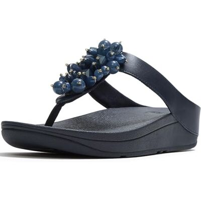 Fitflop FINO Sandalias con puntera en racimo para mujer, azul marino medianoche, talla 4, azul marino, 37 EU Fitflop FINO Sandalias con puntera en racimo para mujer, azul marino medianoche, talla 4, azul marino, 37 EU