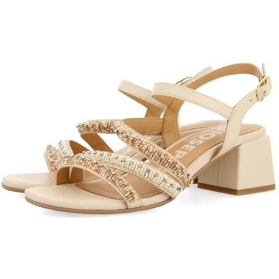GIOSEPPO Sandalias DE TACÓN Off-White con Tiras con Detalles Multicolor para Mujer BALAO GIOSEPPO Sandalias DE TACÓN Off-White con Tiras con Detalles Multicolor para Mujer BALAO