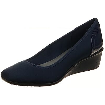Anne Klein Zapatos de tacón de cuña Wisher para Mujer, Azul Marino, 38.5 EU Anne Klein Zapatos de tacón de cuña Wisher para Mujer, Azul Marino, 38.5 EU