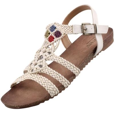 MUSTANG 1307-815, Sandalia Mujer, Beige, 39 EU MUSTANG 1307-815, Sandalia Mujer, Beige, 39 EU