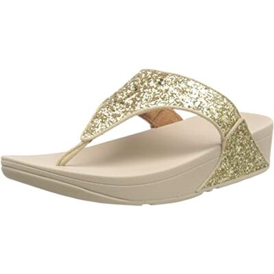 Fitflop Lulu Glitter Toe-Thongs, Chanclas Mujer, Platino, 40 EU Fitflop Lulu Glitter Toe-Thongs, Chanclas Mujer, Platino, 40 EU