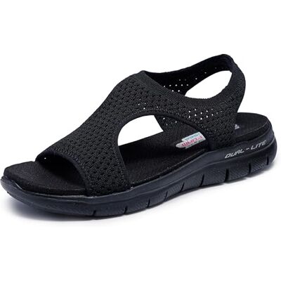 Skechers Flx Ap 2 DV Mujer Sandalias Casuales Planas Negro EUR 35 Skechers Flx Ap 2 DV Mujer Sandalias Casuales Planas Negro EUR 35