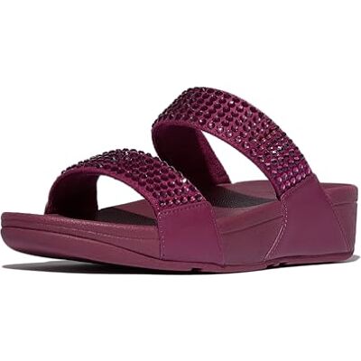 Fitflop Lulu Maxi-Crystal Sandalias de dos barras para mujer, Rubí, 43 EU Fitflop Lulu Maxi-Crystal Sandalias de dos barras para mujer, Rubí, 43 EU