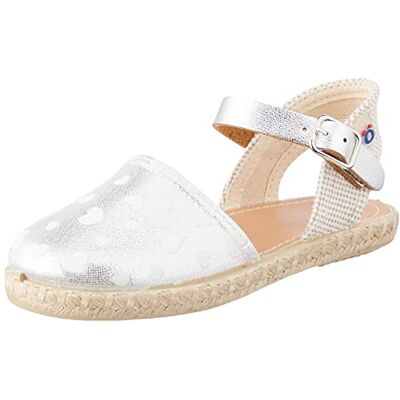 Conguitos Enero, Mocasín Plano Niñas, Plateado, 25 EU Conguitos Enero, Mocasín Plano Niñas, Plateado, 25 EU