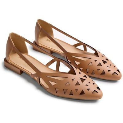 GIOSEPPO BUMALA Bailarinas de Piel Calada para Mujer, Punta Ovalada, con Correa de Tobillo, Planta Acolchada y Suela de TPR Flexible, Altura Tacón 1,5 cm, Color Camel, Talla 42 GIOSEPPO BUMALA Bailarinas de Piel Calada para Mujer, Punta Ovalada, con Correa de Tobillo, Planta Acolchada y Suela de TPR Flexible, Altura Tacón 1,5 cm, Color Camel, Talla 42
