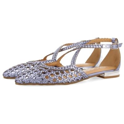 GIOSEPPO Bailarinas DE Piel Color Azul con Trenzados para Mujer LESKOVIC GIOSEPPO Bailarinas DE Piel Color Azul con Trenzados para Mujer LESKOVIC
