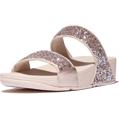 Fitflop Sandalias de verano Lulu Glitter para mujer, ligeras y cómodas con soporte de arco natural, Pink, 43 EU Fitflop Sandalias de verano Lulu Glitter para mujer, ligeras y cómodas con soporte de arco natural, Pink, 43 EU