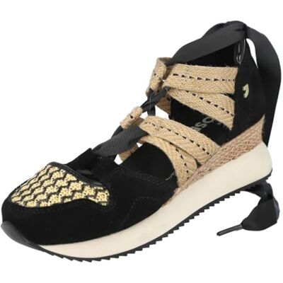 GIOSEPPO KIDIKA Zapatillas Deportivas Abiertas para Mujer con Piel Serraje, Rejilla, Cuña Forrada Estilo Rafia, Planta Acolchada, Entresuela EVA, Suela de TPR, Color Negro, Talla 37 GIOSEPPO KIDIKA Zapatillas Deportivas Abiertas para Mujer con Piel Serraje, Rejilla, Cuña Forrada Estilo Rafia, Planta Acolchada, Entresuela EVA, Suela de TPR, Color Negro, Talla 37