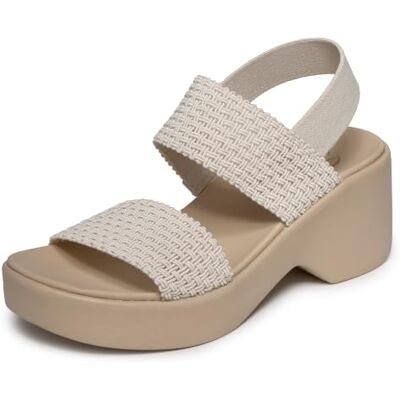Skechers Sandalias de Tacón Mujer Cali Day Beig Skechers Sandalias de Tacón Mujer Cali Day Beig