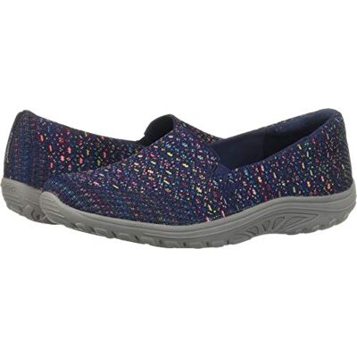 Skechers Reggae Fest-Wicker-Engineered Knit Twin Gore Slip on (Willows), Mocasín Plano Mujer, Navy, 37.5 EU Skechers Reggae Fest-Wicker-Engineered Knit Twin Gore Slip on (Willows), Mocasín Plano Mujer, Navy, 37.5 EU