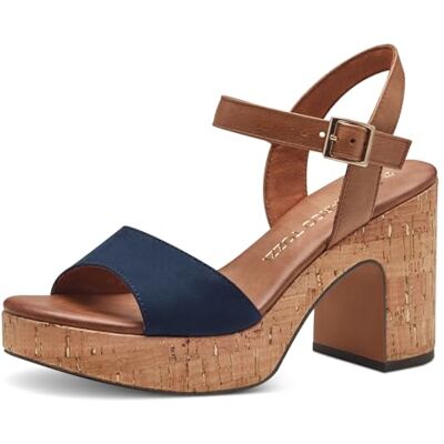 MARCO TOZZI Sandalia Feel Me con tacón Suave para Mujer, , Azul Marino., 39 EU MARCO TOZZI Sandalia Feel Me con tacón Suave para Mujer, , Azul Marino., 39 EU