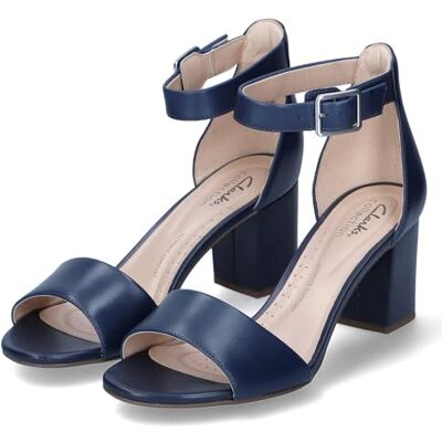 Clarks Tacones Deva Mae con Correa al Tobillo para Mujer, Azul Marino (Navy Leather), 35.5 EU Clarks Tacones Deva Mae con Correa al Tobillo para Mujer, Azul Marino (Navy Leather), 35.5 EU