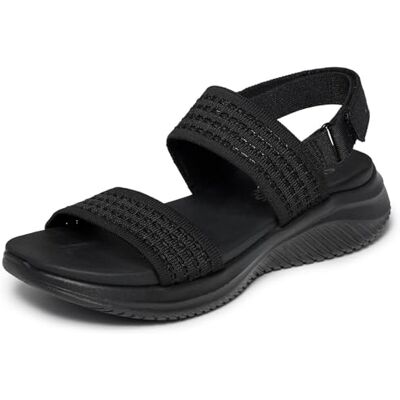 Skechers Ultra Flex 3.0 Sandalias Planas para Mujer, Color Negro, Talla 6.5 Skechers Ultra Flex 3.0 Sandalias Planas para Mujer, Color Negro, Talla 6.5