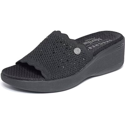 Skechers Pier-Lite Light Essence Sandalias Planas para Mujer, Color Negro, Talla 8 Skechers Pier-Lite Light Essence Sandalias Planas para Mujer, Color Negro, Talla 8