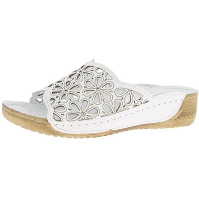 Andrea Conti Damen Pantolette, Mocasín Plano Mujer, Blanco, 36 EU Andrea Conti Damen Pantolette, Mocasín Plano Mujer, Blanco, 36 EU