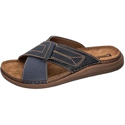 Fischer Markenschuh Pantuflas planas Franz para hombre, azul, 40 EU, azul, 40 EU Fischer Markenschuh Pantuflas planas Franz para hombre, azul, 40 EU, azul, 40 EU